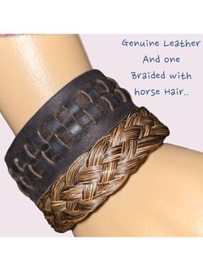 Genuine Leather Bracelets Two Braided #B2